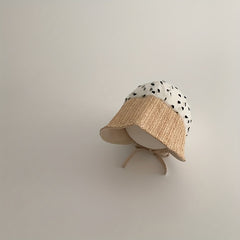 Baby Lace Sunshade Straw Hat for Spring Summer Travel Seaside