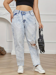High Rise Tapered Leg Jeans