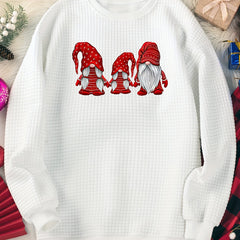 Women's Plus Gnomes Print Long Sleeve Lounge Top