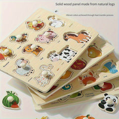 Wooden Shape Sorting Puzzle Board Animal & Object Matching Game