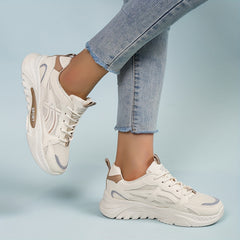 Women's Breathable Mesh Sneakers Lace Up Outdoor Comfort Running Shoes