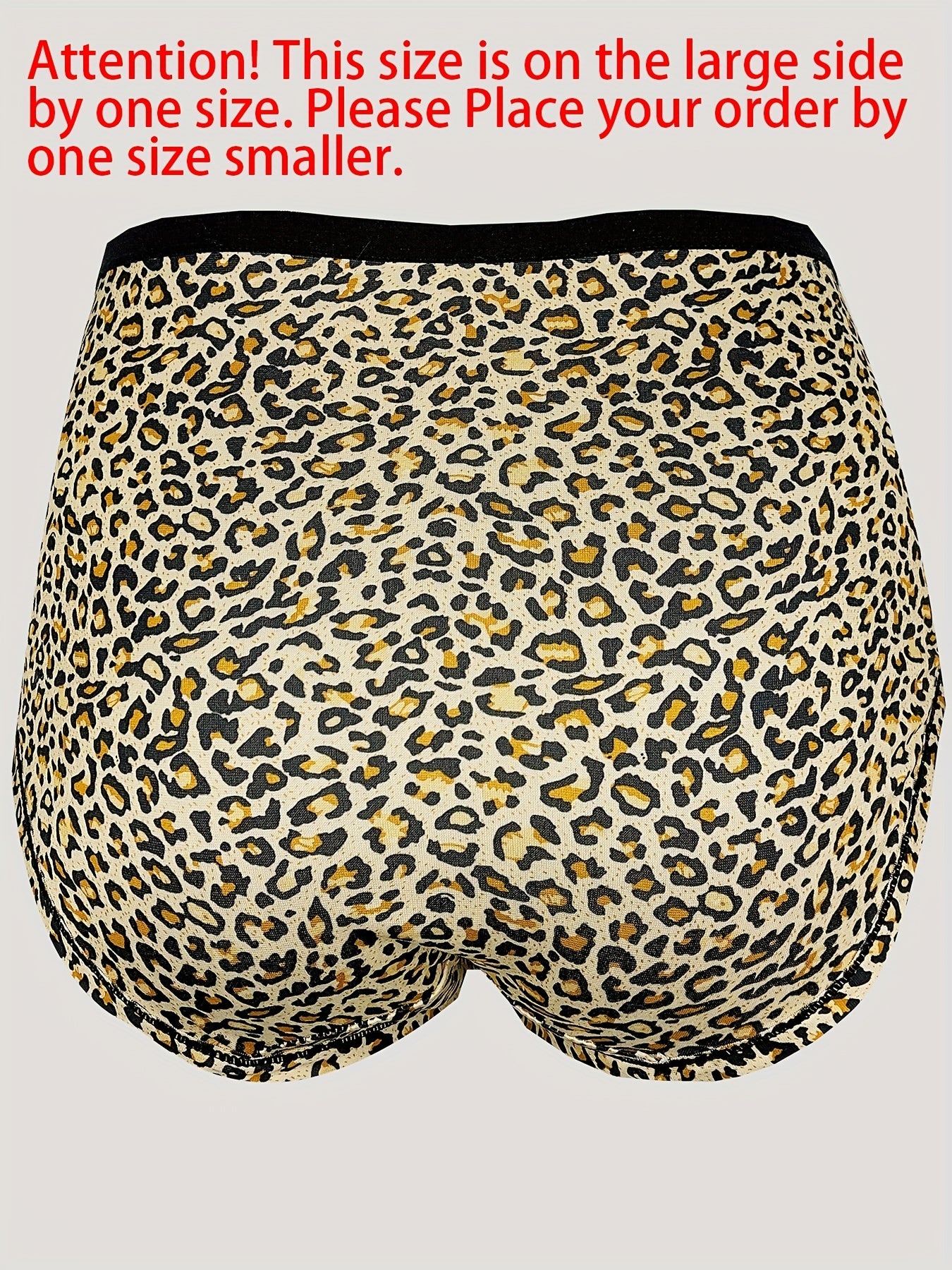 3pcs Leopard Print Briefs Comfy & Stretchy Intimates Panties
