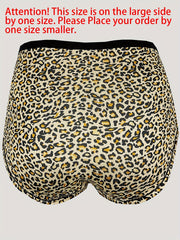 3pcs Leopard Print Briefs Comfy & Stretchy Intimates Panties