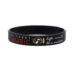 Waterproof Silicone Music Bracelet with Quotes
