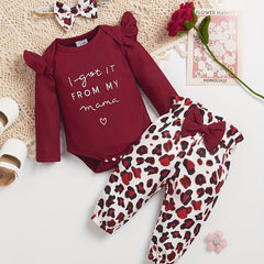 Baby Mama Embroidered Onesie & Leopard Print Trousers Set