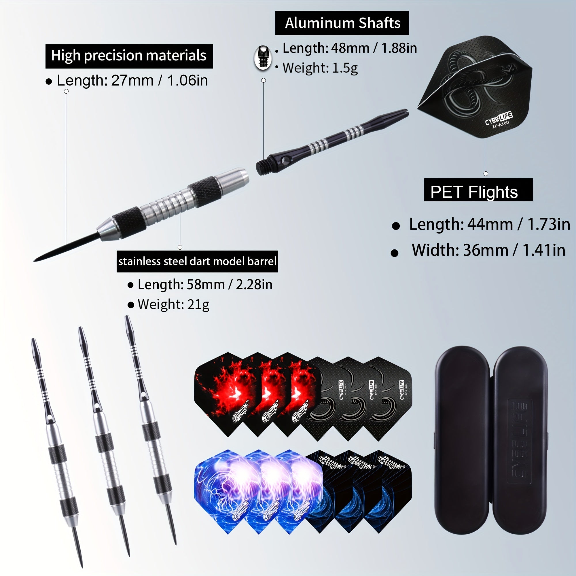 6pcs 23g Hard Darts Steel Needle Stainless Steel Anti-fall Dart