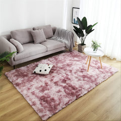 Soft Shaggy Tie Dyed Plush Area Rug for Living Room