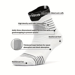 Men's Mid Crew Sport Socks Non Slip Shock Absorption Nylon Blend