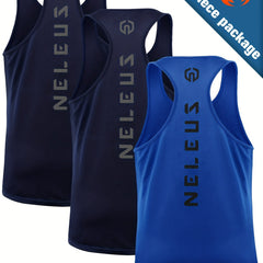 Men's Letter Print Sleeveless Shirt Athletic Quick Dry Breathable Tank Top