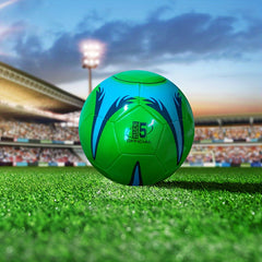 Green Flame No 5 Faux Leather Soccer Ball - Great for Games & Training