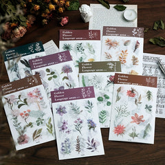 3-Pack Golden Flower Language Stickers