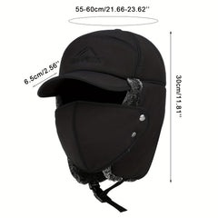 Men's Thermal Trapper Hat Fur Lined Windproof Cap