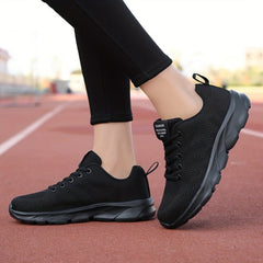 Women's Lace-Up Running Shoes Breathable Fitness Gym Sneakers