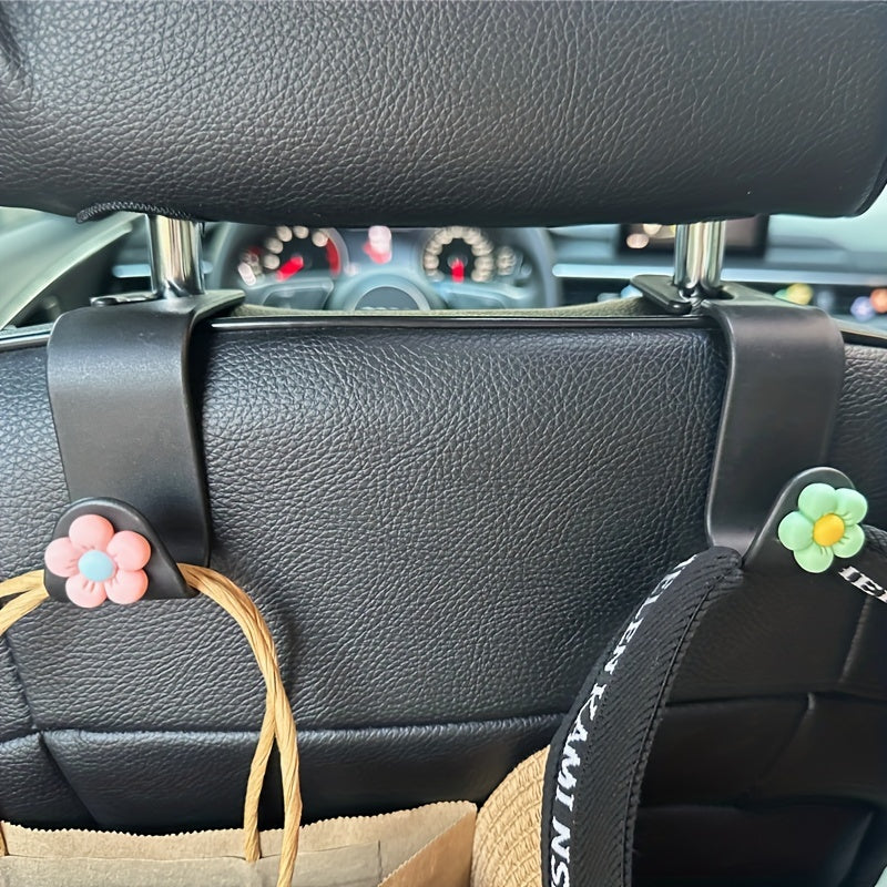 4pcs Flower Car Hook Rear Car Supplies Interior Decoration