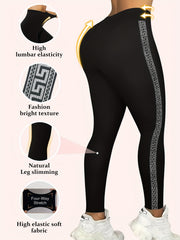 Geometric Print High Waist Tummy Control Leggings