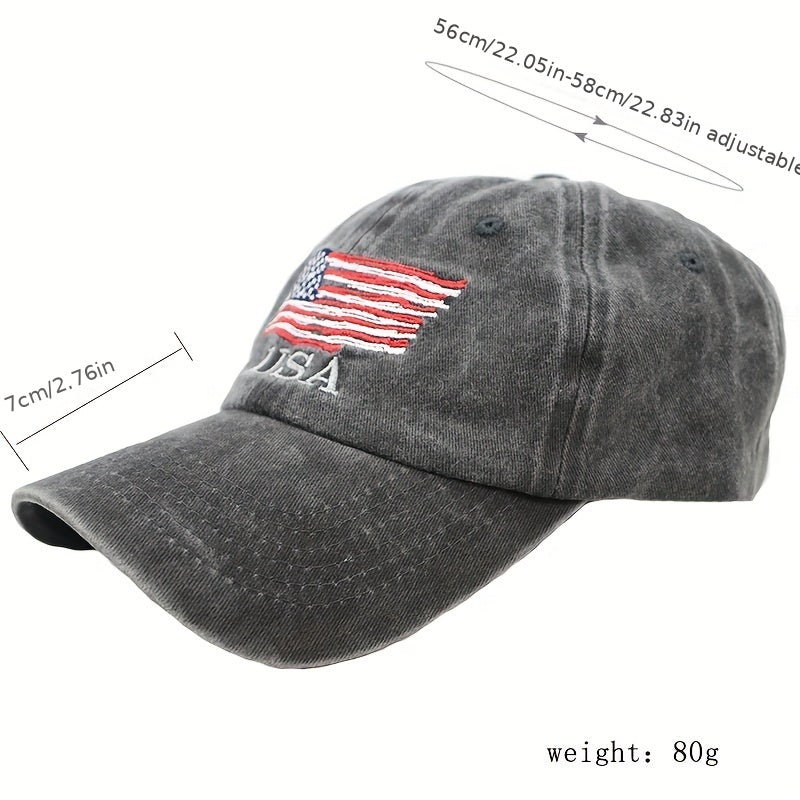 Men's American Flag Washed Baseball Cap Trucker Caps