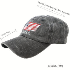 Men's American Flag Washed Baseball Cap Trucker Caps
