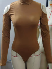 Cold Shoulder Bodysuit Long Sleeve Women's Clothing