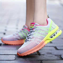 Women's Stylish Mesh Running Shoes Air Cushion Sneakers Lace Up