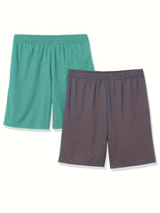 2pcs Quick Dry Comfy Men's Shorts Drawstring Athletic for Gym Workout