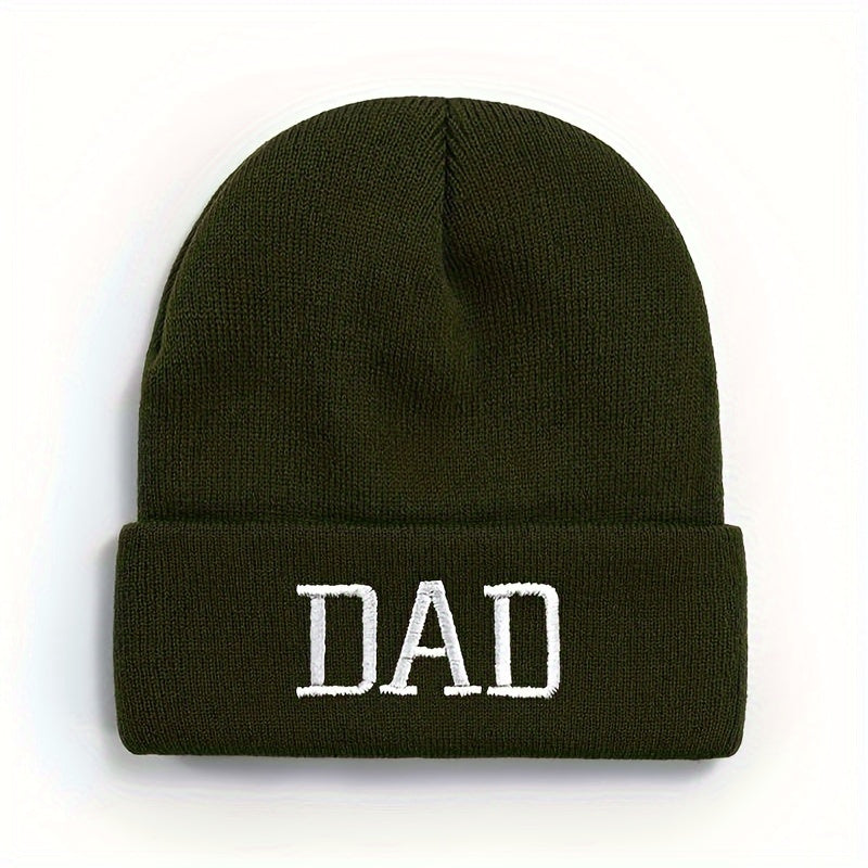 DAD Embroidered Knitted Hat Winter Warm Hip Hop Beanie Hat