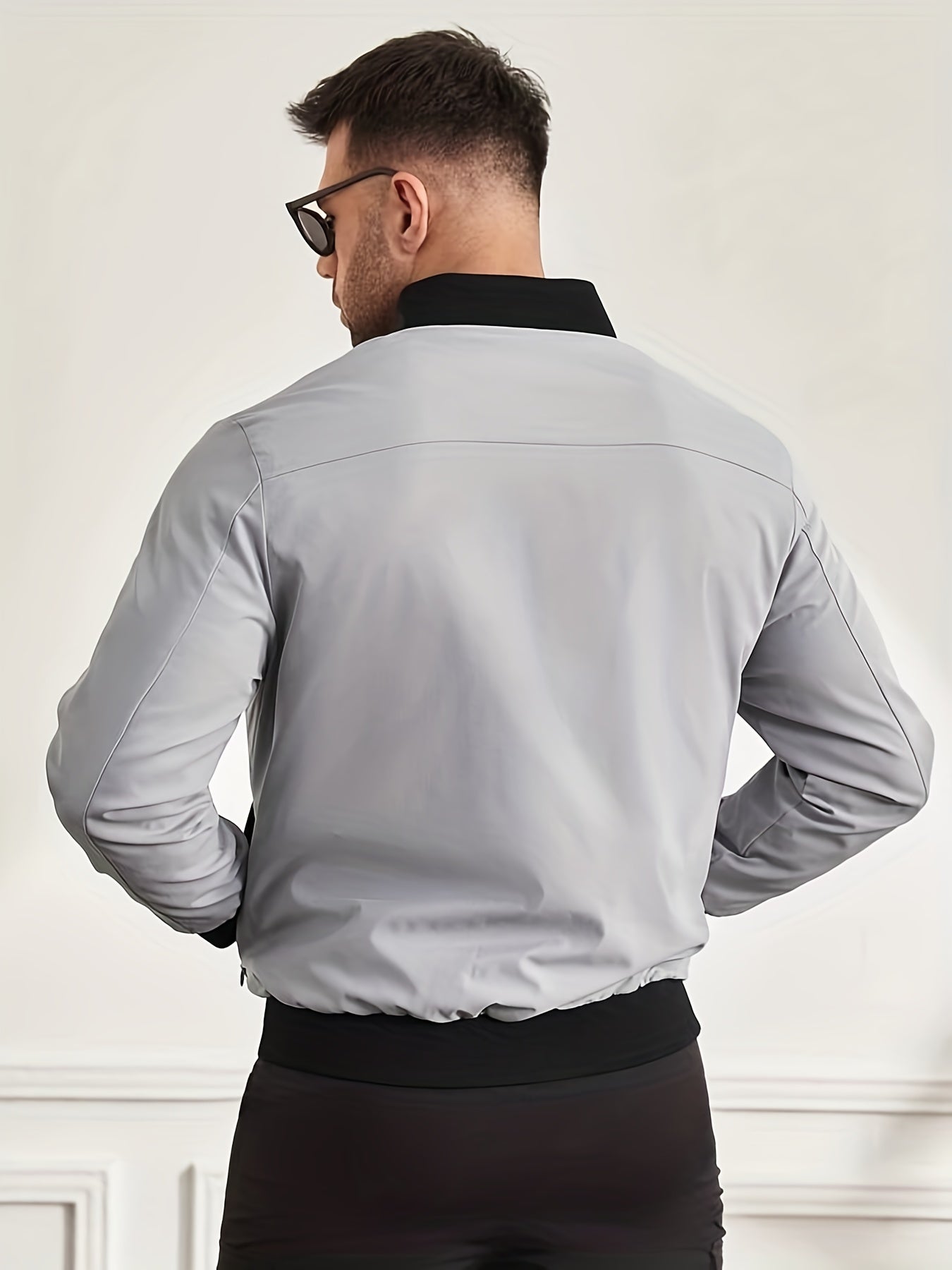 Men's Zip Up Casual Jacket for Spring Fall