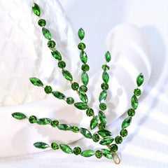 Green Rhinestone Bridal Headband for Women - Sparkling Floral for Weddings