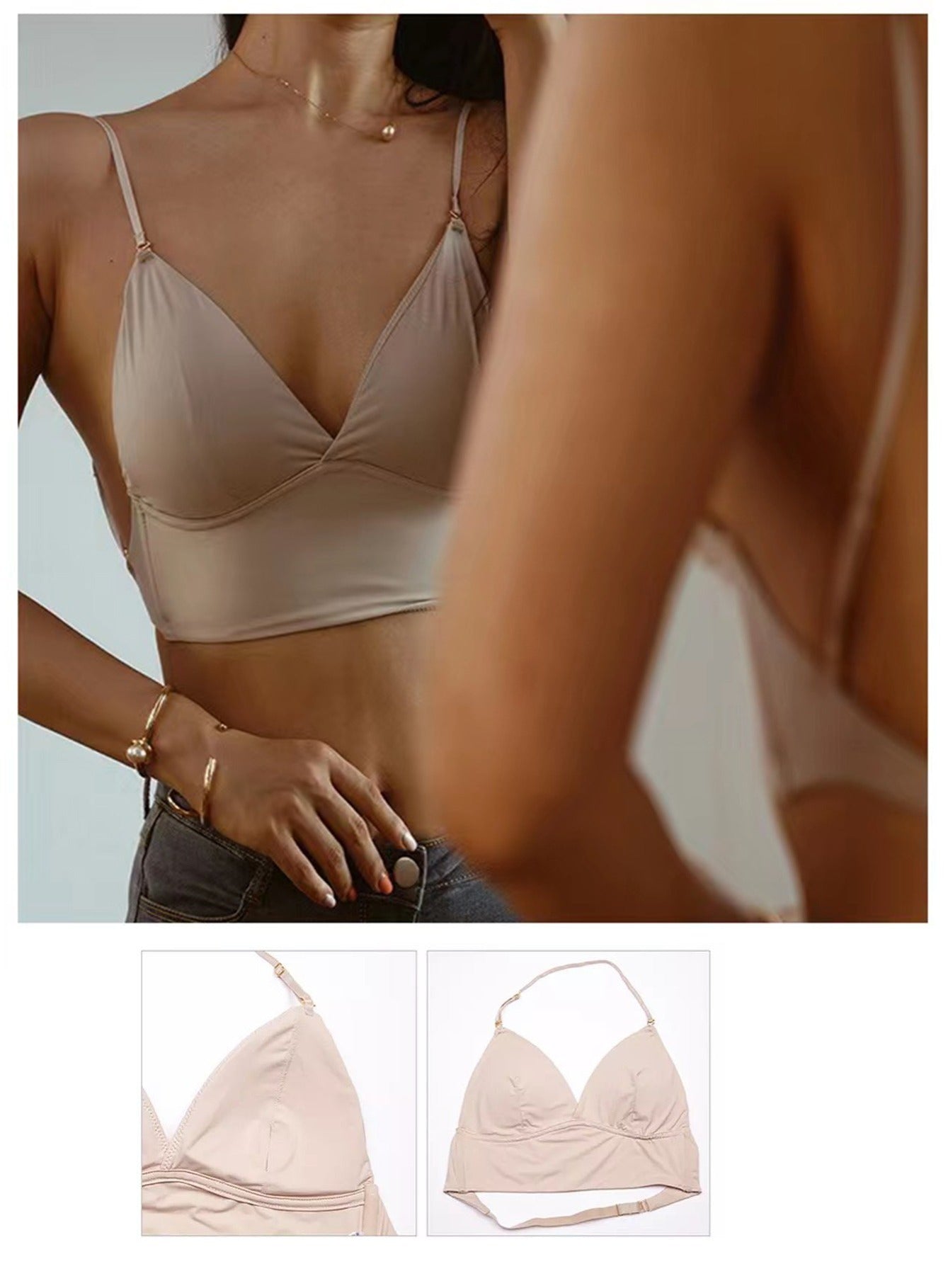 Women's Triangle Cup Low Neck One Piece Bra