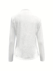 Solid Open Front Blazer Long Sleeve Work Office Outerwear Women's Clothing