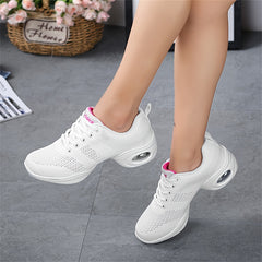 Women's Mesh Dance Shoes Breathable Fitness Casual Lace-up Shoes