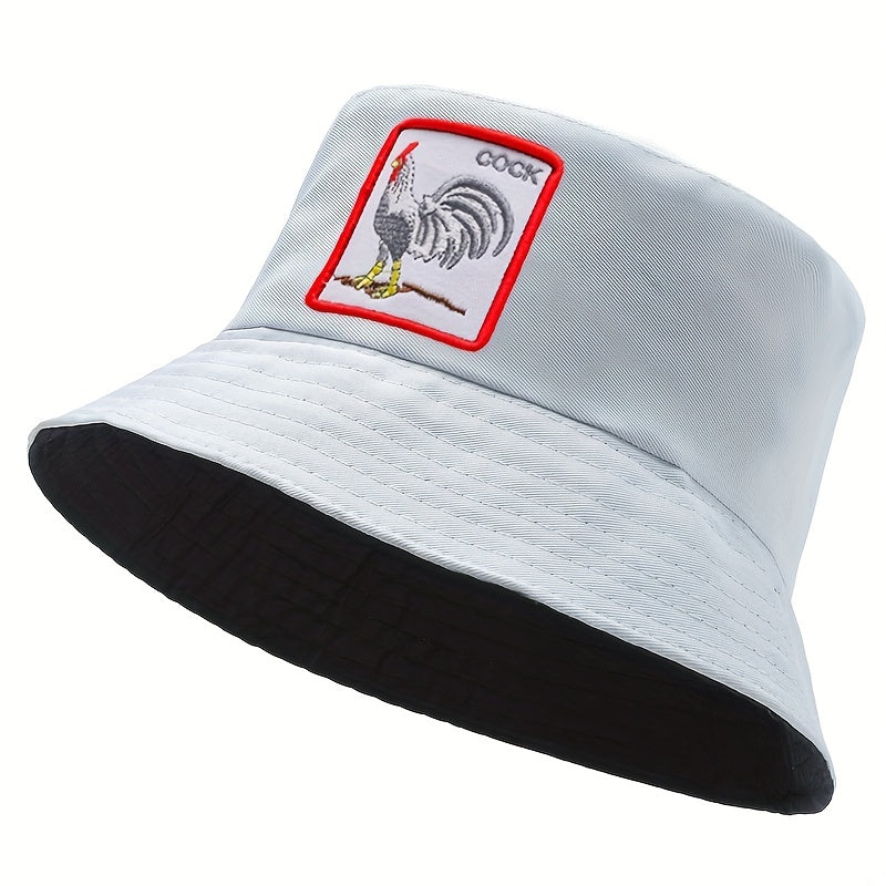 Animal Embroidery Fisherman's Hat Sunscreen Casual Hat