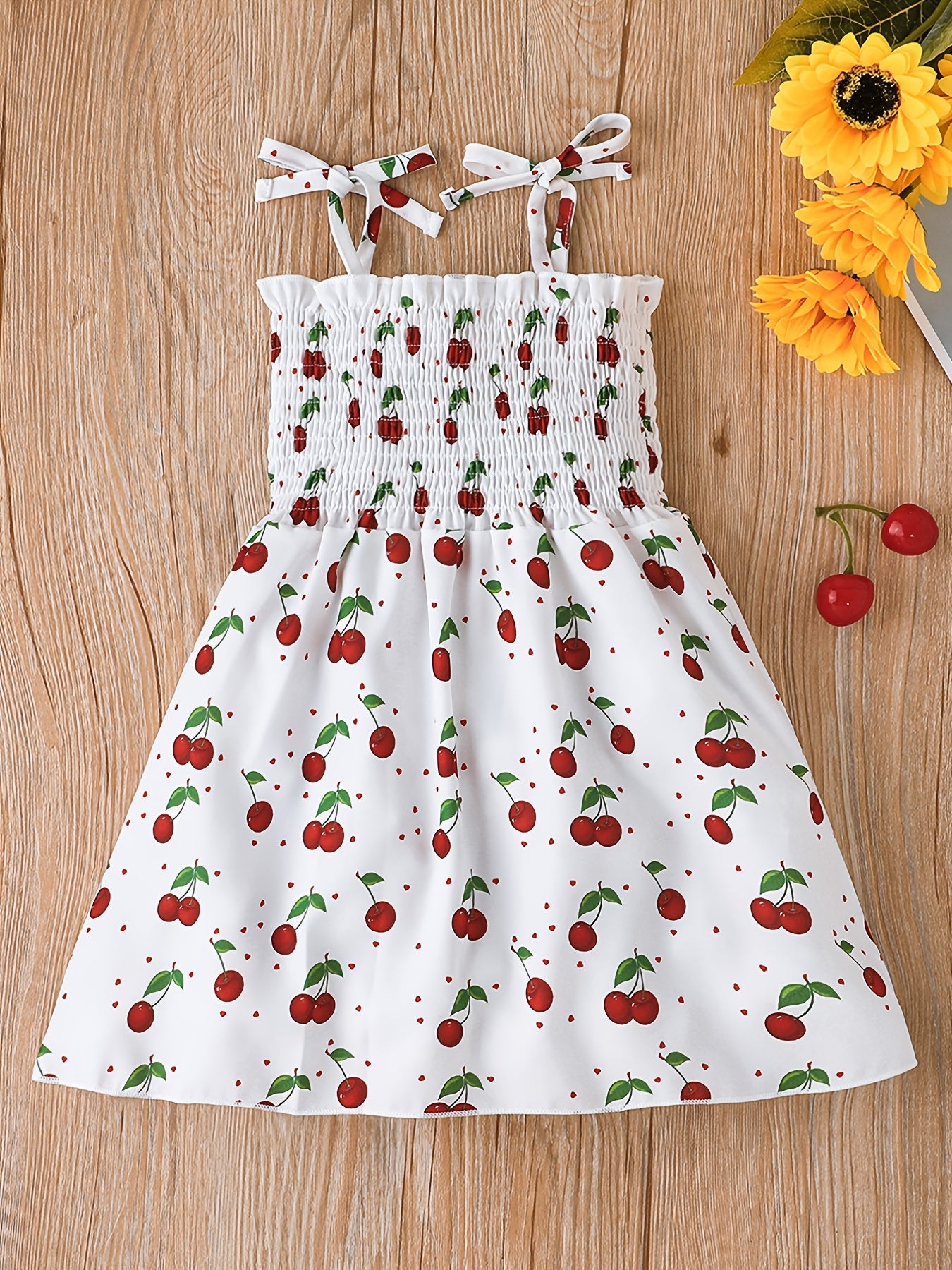 Girls Floral Print Strappy Sundress for Summer