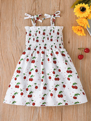 Girls Floral Print Strappy Sundress for Summer