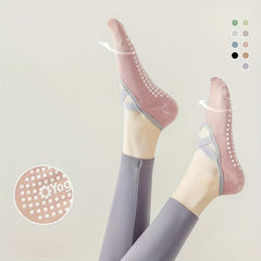 Silicone Padded Non Slip Yoga Socks with Cross Straps - Pilates Dance Fitness