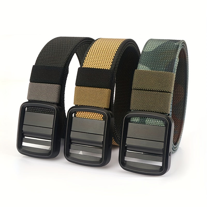Japanese Character Buckle Double Nylon Belt Men's Casual Outdoor Belt