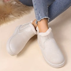 Women's Slip On Snow Boots High Round Toe Non slip Warm Fluffy Winter Shoes