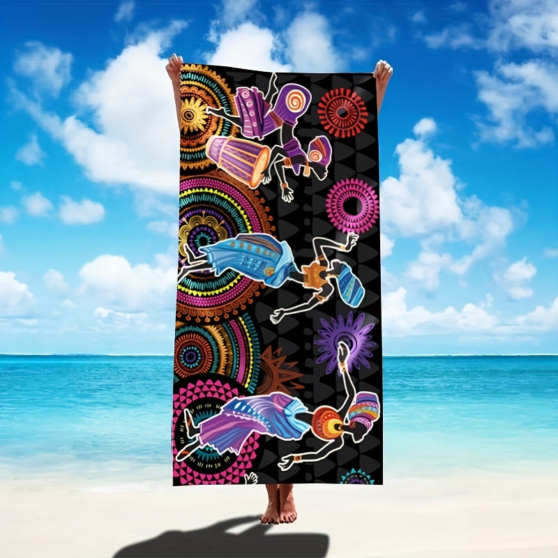 Boho Scarf Shawl Large Dancing Print Sunscreen Wraps Windproof Beach Towel