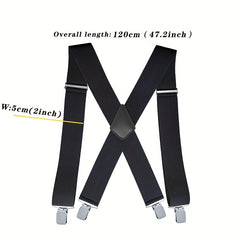Men's Adjustable Elastic Suspenders Braces Heavy Duty Clip