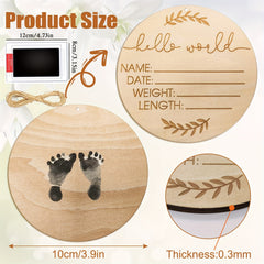 Hello World Newborn Sign with Ink Pad for Baby Hand and Footprints
