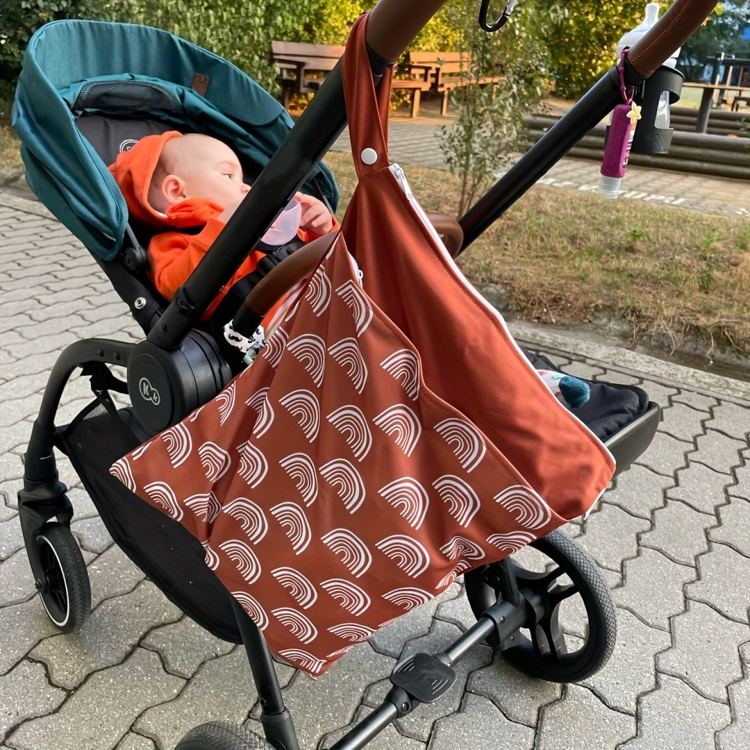 Double Layer Zipper Stroller Hanging Bag Baby Diaper Waterproof Diaper Bag