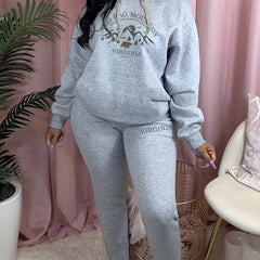 Women's Plus Mountain & Polar Bear Hoodie & Sweatpants Set