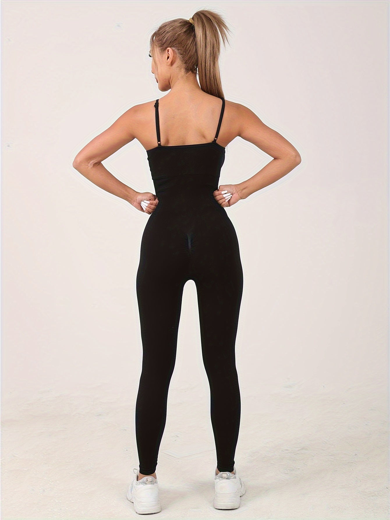 Quick Dry Round Neck Sports Cami Jumpsuit