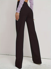 Women's Plus High Waist Straight Leg Trousers