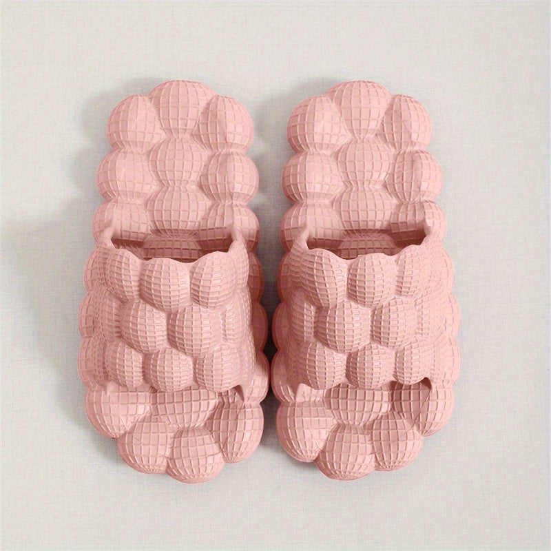 Women's Lychee Pattern Slides Massage Bath Shoes Non Slip Home Slides