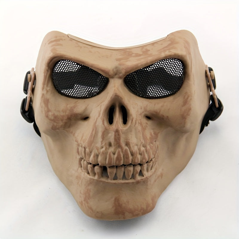 Skull Skeleton Devil Half Face Airsoft Mask Halloween Cosplay Props