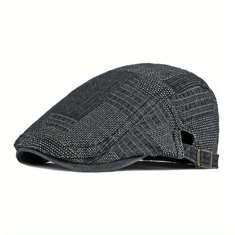 Washed Denim Men Hats Autumn Beret Caps Irish Buckle Cabbie Hat