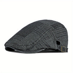 Washed Denim Men Hats Autumn Beret Caps Irish Buckle Cabbie Hat