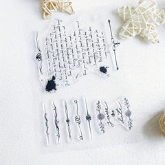English Words Text Clear Stamp Banner Dot Pattern Clear Seal Stamps