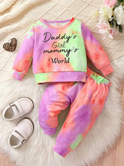 Toddler Girls Tie Dye Long Sleeve T Shirt & Pants Set