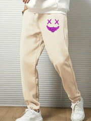 Evil Smile Print Men s Drawstring Sweatpants with Pockets